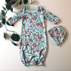PoshPeanut Sleeper Gown with match hat